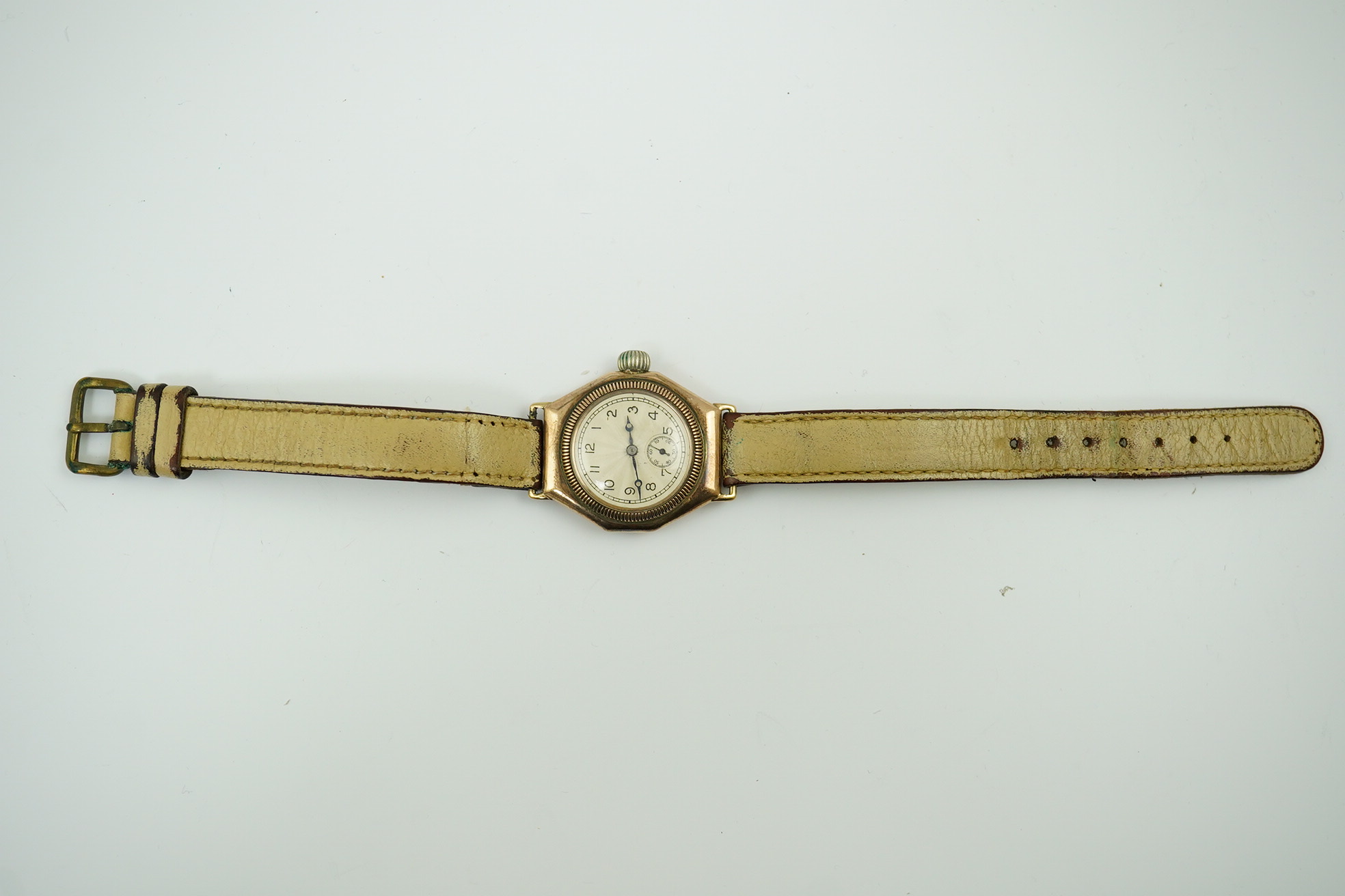 A late 1920's 9ct gold boy's size Rolex manual wind wrist watch